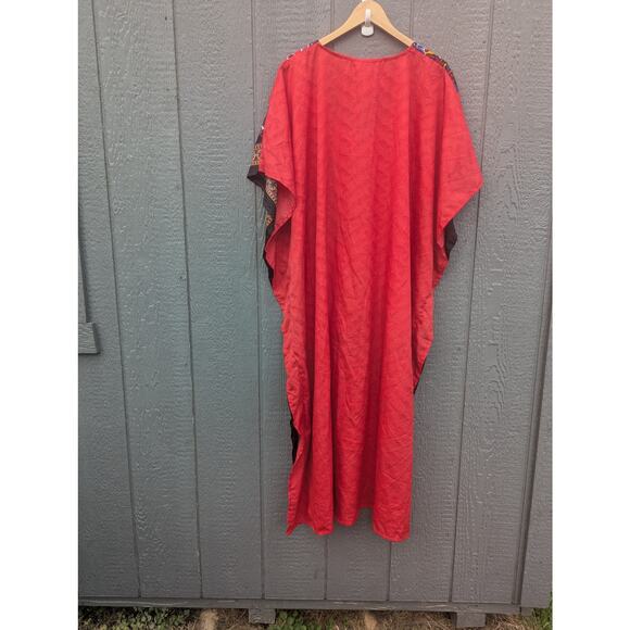 Flowy Summer Dress Boho Costal Western Light Weight Vacation Cruise OS Red - Picture 5 of 5